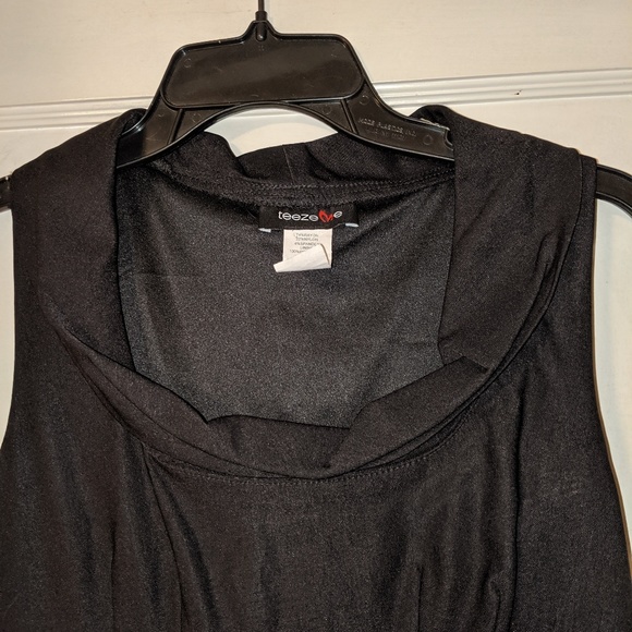 TeezeMe black midi dress with belt - Picture 4 of 6